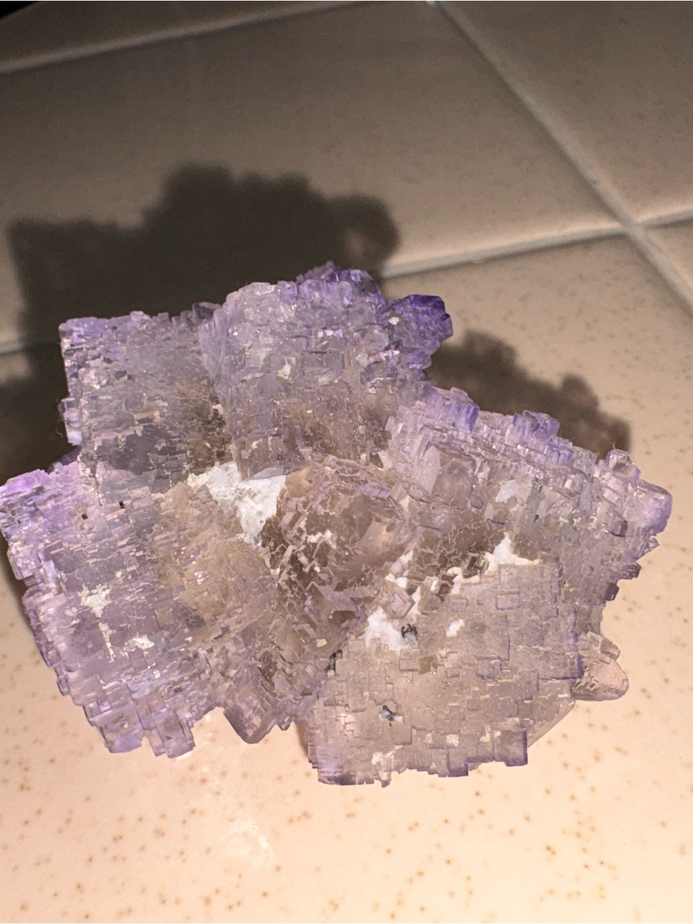 Purple Cubic Crystal Cluster Specimen